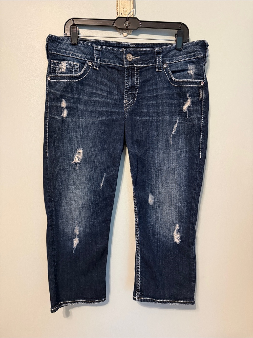 Silver Capri Jeans
